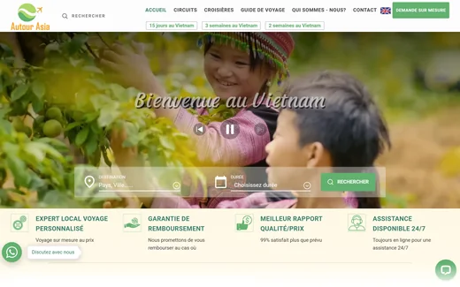 Page d'accueil du site d'Autour Asia