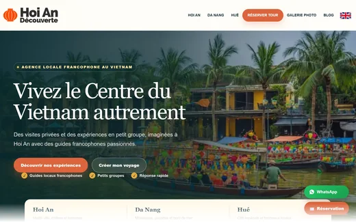 Page d'accueil du site de Hoi An Découverte