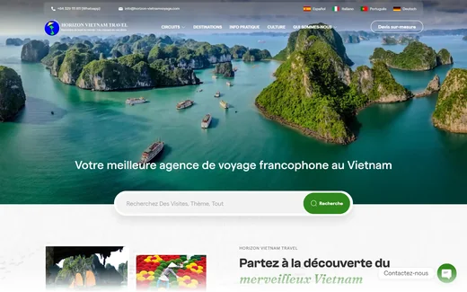 Page d'accueil du site de Horizon Vietnam Travel