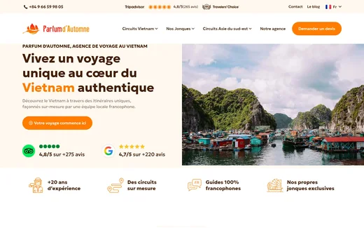 Page d'accueil du site de Parfum d'Automne