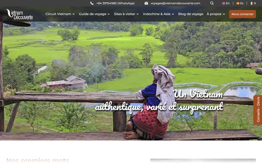 Page d'accueil du site de Vietnam Découverte