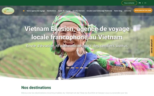 Page d'accueil du site de Vietnam Evasion