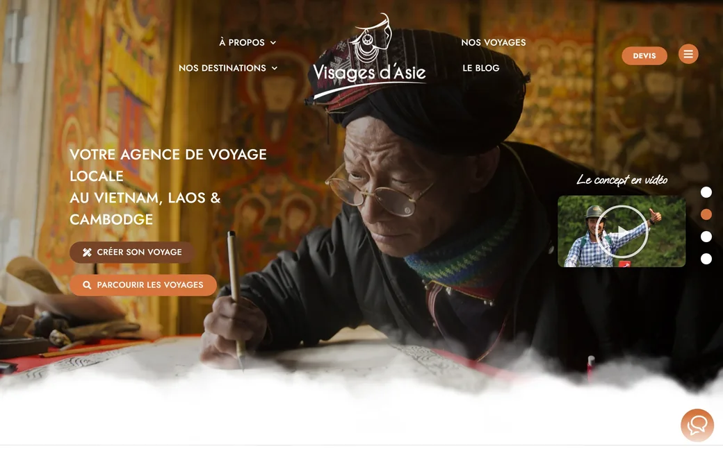 Page d'accueil du site de Visages d'Asie