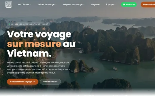Page d'accueil du site de Voyage sur Mesure Vietnam