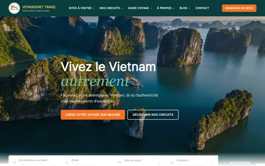Page d'accueil du site de VoyagesViet Travel